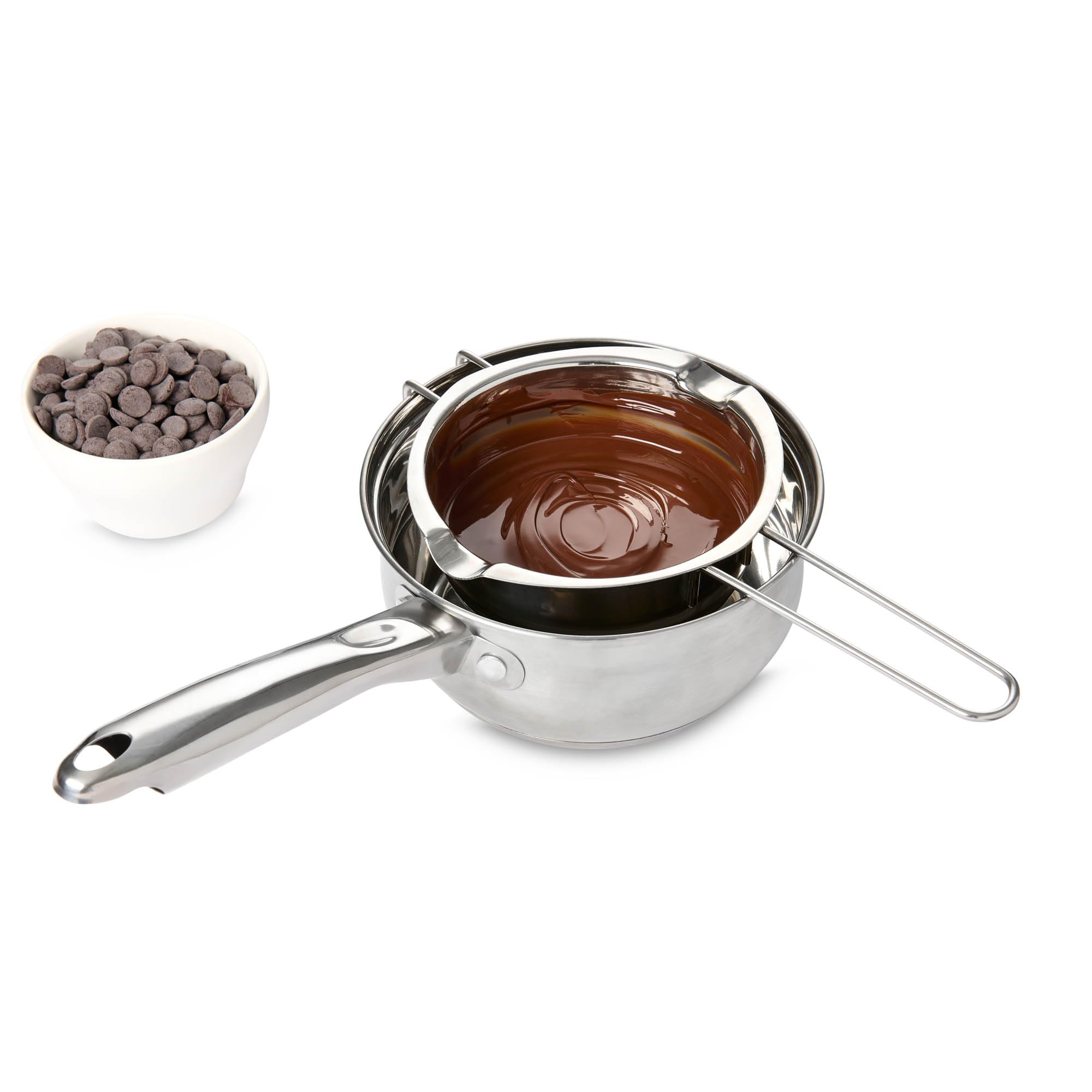 Mrs. Anderson’s Baking Chocolate Melting Pot with Pour Spouts, Heavyweight Stainless Steel, 2.5-Cup Capacity