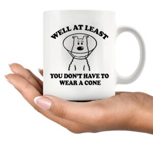 Well At Least You Don’t Have To Wear A Cone Get Well Soon Gifts For Women After Surgery Men Recovery Gifts From Friends Feel Better Get Well Ceramic Mug (White, 11 oz)