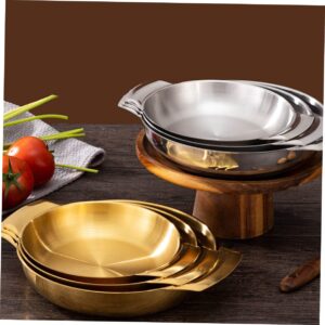 PRETYZOOM Stainless Steel Seafood Pot Double Handle Cooking Pan Cookware Non Stick Pan Casserole Pot Sturdy Cooking Pot Nonstick Frying Pan Camping Stew Pot Metal Grill Pan Griddle