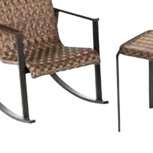 Four Seasons Courtyard Bayside 3 Piece Woven Wicker Patio Furniture Outdoor Seating Conversation Set with 2 Patio Chairs and Table, Brown