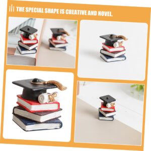 FELTECHELECTR 3 Pcs Graduation Cake Toppers Stacked Books Doctoral Cap Cake Decors Graduates Props Graduation Congrats Cake Decoration