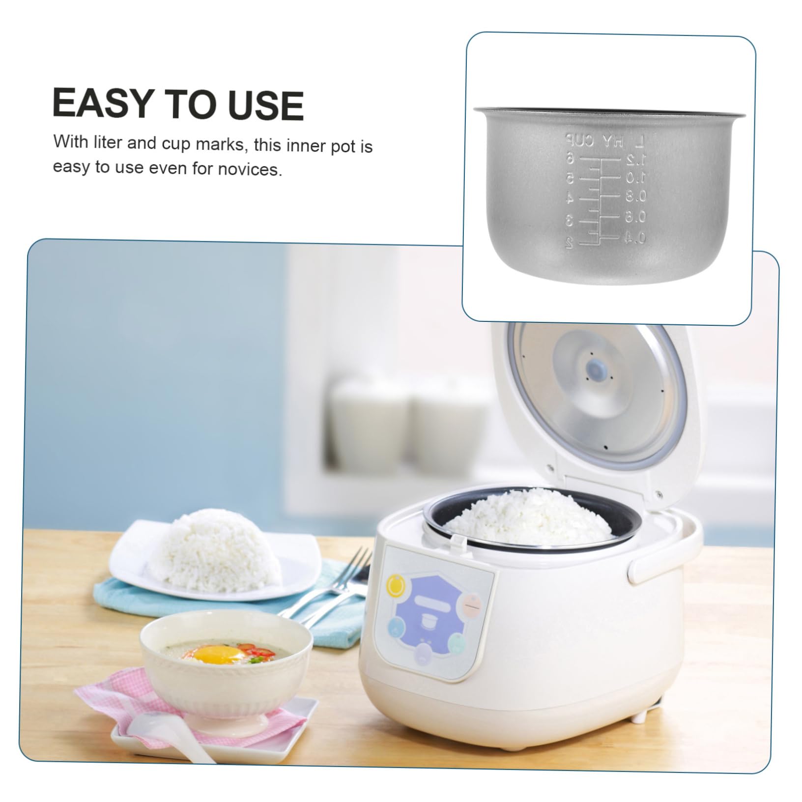 FELTECHELECTR Rice Cooker Liner Cooking Supply Tiger Rice Cooker Electric Cooker Pot Rice Pot Inner Pot Rice Cooker Replacement Pot Universal Baby Aluminum Alloy Glass Bottle Household