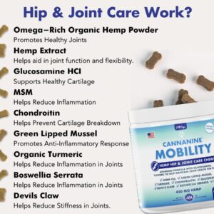 iHeartDogs Hip & Joint Hemp Supplement for Dogs - Advanced 8-in-1 Dog Joint Chews with Glucosamine, Chondroitin, Turmeric, Devil's Claw, Green Lipped Mussel, Hemp, Yucca, Boswellia & MSM 90 CT