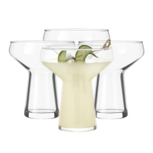 libbey stemless margarita glasses set of 4, classic, lightweight mixed cocktail glasses set, large margarita glasses set for cinco de mayo, parties