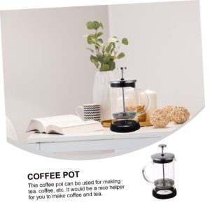 PRETYZOOM 1pc Coffee Pot Coffeepot with Scale Espresso Maker Pot Coffee Press Coffee Maker Coffee Teapot Glass Teapot Tea Kettle Teapot with Scale Household Coffeepot