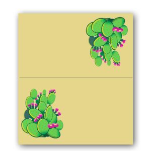 Stonehouse Collection | Prickly Pear Cactus Table Tent Cards | Desert Cactus Place Cards | Southwest Name Cards | Place Setting | Desert Southwest Parties, Celebrations | (Prickly Pear Cactus)