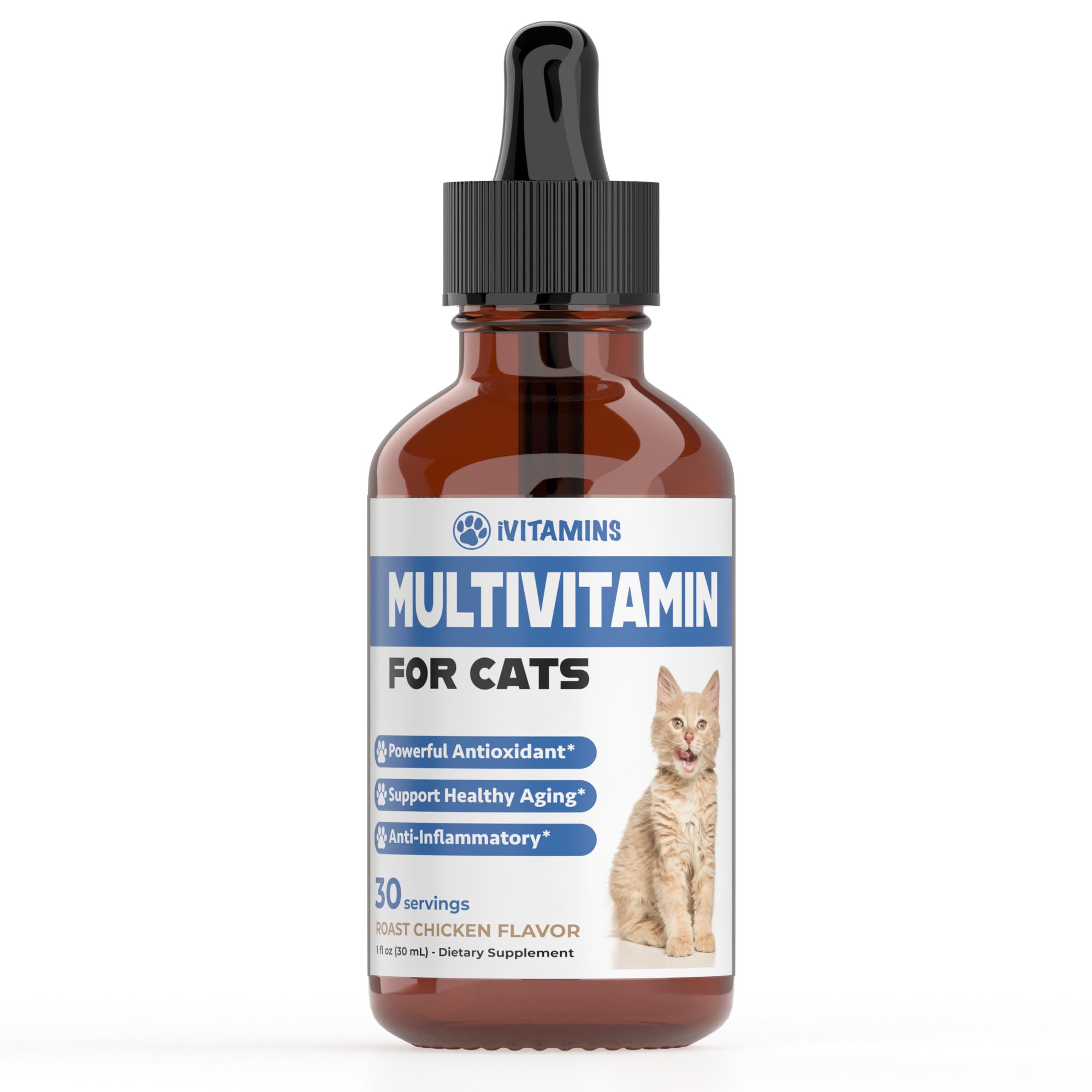 Cat Multivitamin - Supports Immune Health, Skin, Coat, Heart Health & More - Cat Vitamins - Cat Supplements & Vitamins - Cat Vitamins for Indoor Cats - Kitten Vitamins - Cat Immune Support - (1)