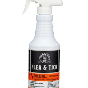 Grandpa Gus's Natural Flea & Tick Spray with Plant-Based Actives, Ready-to-Use, Quick Kills Fleas, Ticks & Mites from Small Animal, Dog, Cat & Home, 16 fl oz