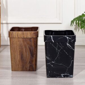 BESTOYARD Marble Trash Can Trash Basket Large Trash Cans Bathroom Trashcan Trash Can Bedroom Marble Bathroom Trash Black Bins Garbage Can Waste Bin Container Outdoor Plastic Office