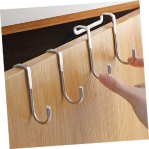 Holibanna 4pcs Double Hook Door Hook Bathroom Hanger Over The Shower Towel Hat Organizer Rack Hat Hooks Hat Hanger Coat Hangers Towel Hanger Drawer Clothes Hook 304 Stainless Steel