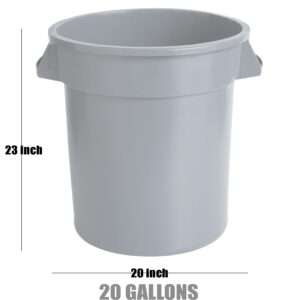 Mix.Home Round Trash bin Lid and Dolly Garbage can Outdoor Heavy Duty Trash can Industrial Trash can Yard Trash can Large Garbage cans Trash Barrels Garbage Drum Kitchen Trash bin (Brown, 20 Gallon)