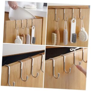 Holibanna 4pcs Double Hook Door Hook Bathroom Hanger Over The Shower Towel Hat Organizer Rack Hat Hooks Hat Hanger Coat Hangers Towel Hanger Drawer Clothes Hook 304 Stainless Steel