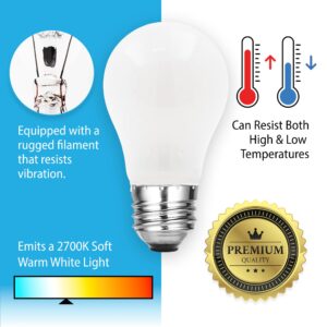 Mandala Crafts Frosted E26 A15 Incandescent 40w Appliance Light Bulbs Refrigerator Light Bulbs, Oven Light Bulbs, Microwave Light Bulbs, Stove Lightbulbs