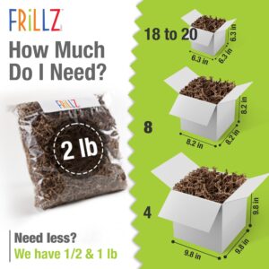 FRILLZ Crinkle Cut Paper Shred Filler (2 LB) for Baskets, Gifts, Packing and Protecting your Birthday, Weddings, Anniversary, Valentines Day, and other gifts (Kraft)