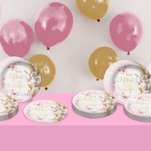 Birthday Galore Butterfly Bridal Shower Party Supplies Large 9" Paper Plates in Bulk 32 Piece