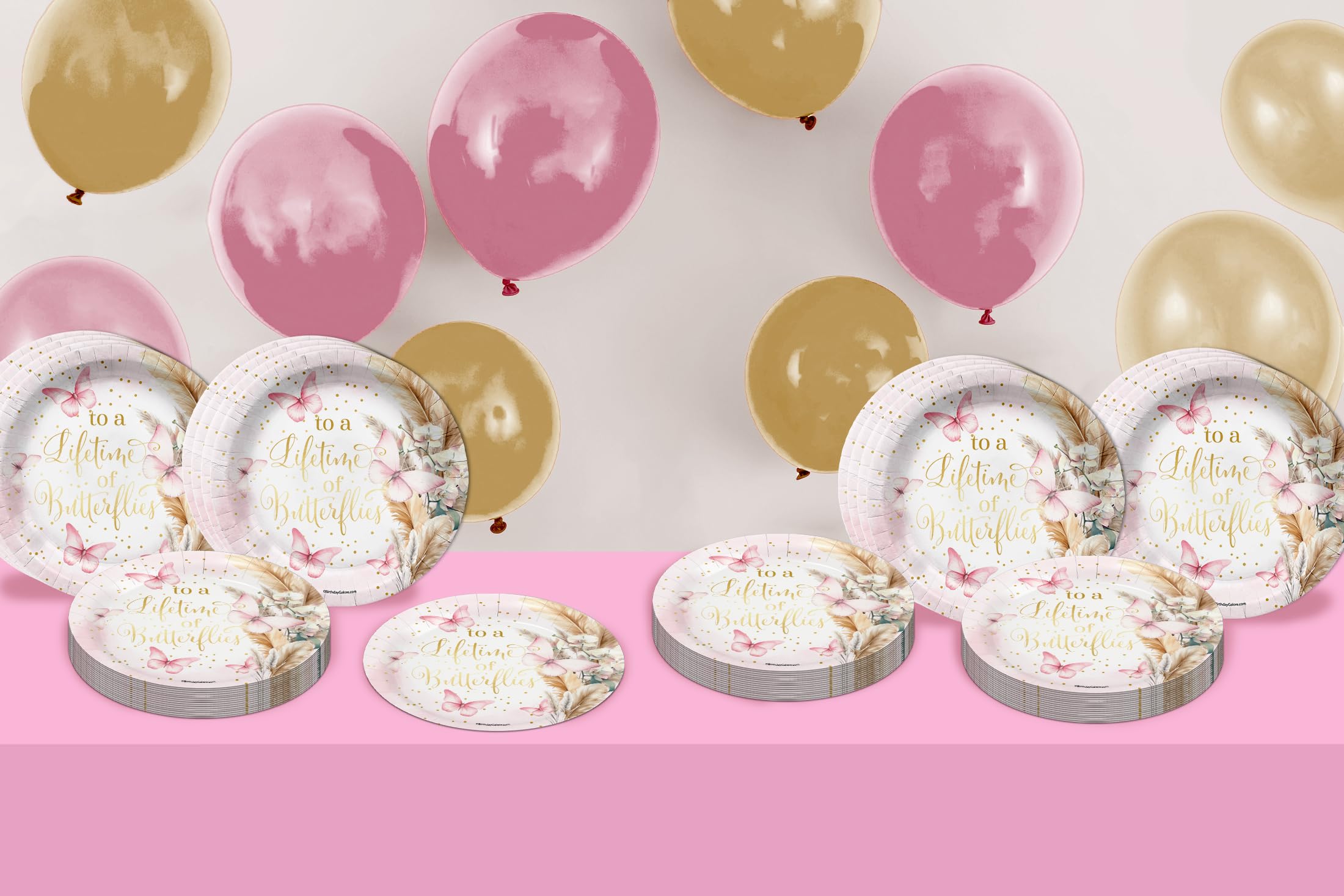 Birthday Galore Butterfly Bridal Shower Party Supplies Large 9" Paper Plates in Bulk 32 Piece