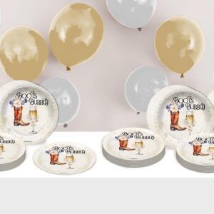 Birthday Galore Boots and Bubbly Bridal Shower Party Supplies Large 9" Paper Plates in Bulk 32 Piece