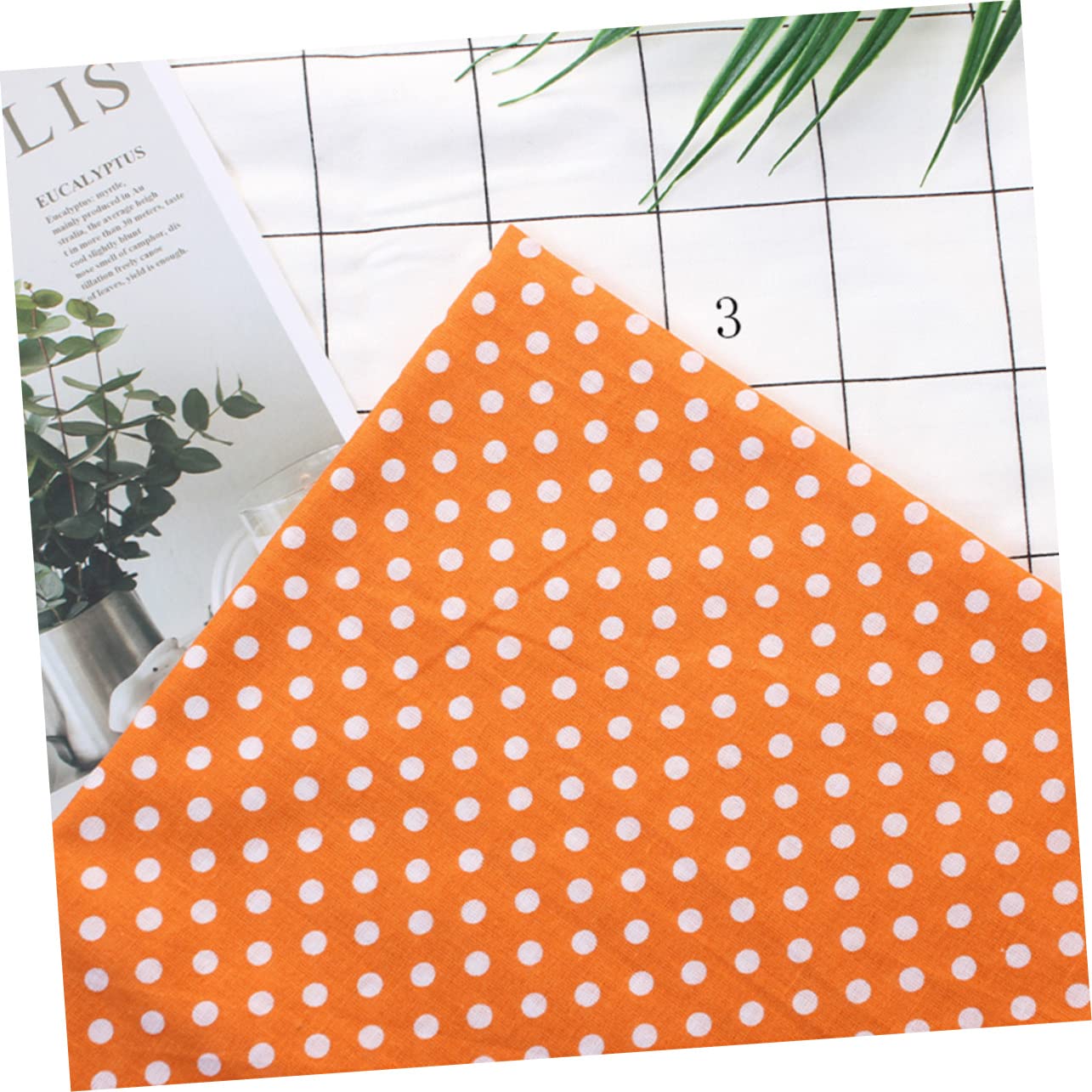 Operitacx 7pcs Orange Cotton Fabric Squares Handmade Cotton Fabrics Fabric Bundles Orange Sewing Fabric Cloth Material Floral Cotton Sewing Squares Quilted Fabric Patchwork