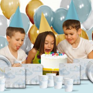 On Cloud Nine Birthday Party Supplies - Bridal Shower Tableware Set Includes Plates Napkins Cups - Kit for 16