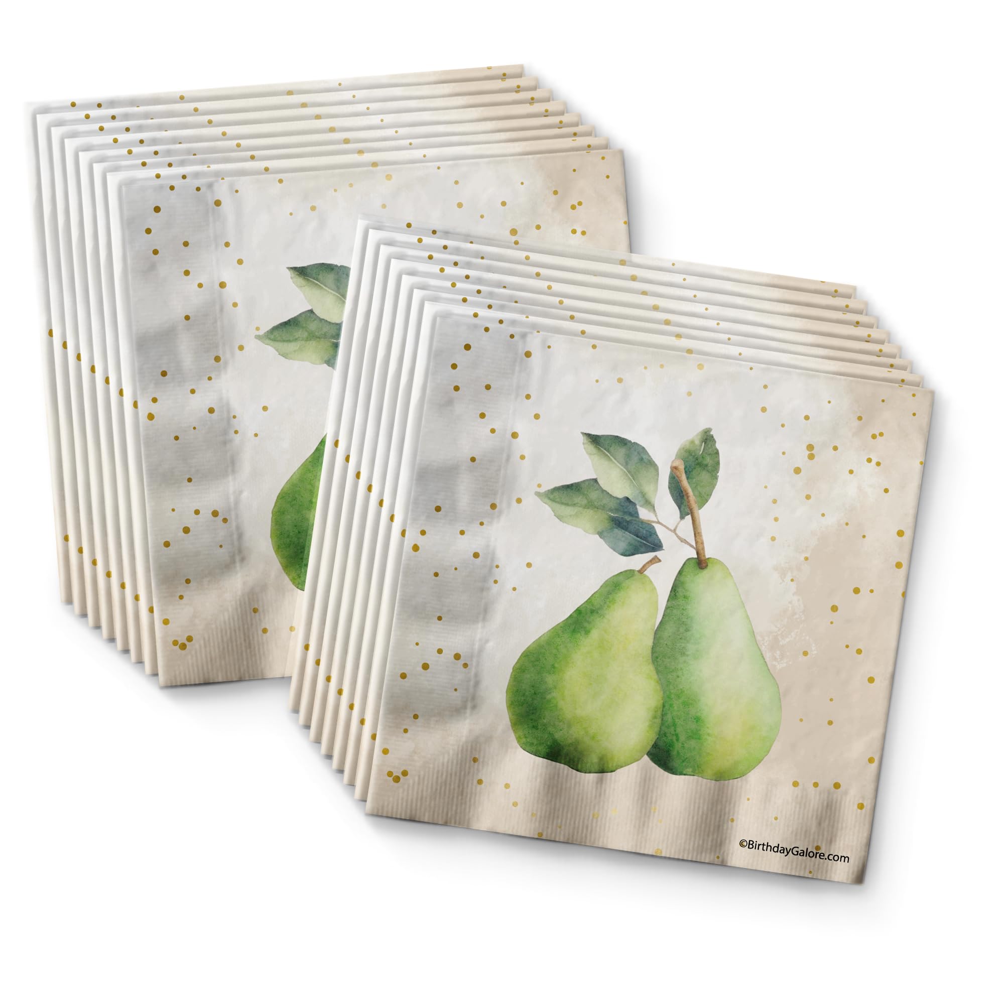 The Perfect Pair Shower Party Supplies - Perfect Pear Twin Baby Shower - Perfect Pear Bridal Shower - Tableware Set Includes Plates Napkins Cups - Kit for 16