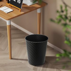 Magshion Small Trash Can Wastebasket, Open-Top Garbage Bin Container Paper Waste Basket for Bathrooms, Laundry Room, Kitchens, Offices, Kids Rooms, Dorms (1.3 Gallon, 2 Pack, Black)