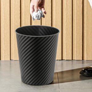 Magshion Small Trash Can Wastebasket, Open-Top Garbage Bin Container Paper Waste Basket for Bathrooms, Laundry Room, Kitchens, Offices, Kids Rooms, Dorms (1.3 Gallon, 2 Pack, Black)