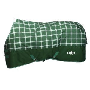 saxon defiant 1200d standard neck medium horse blanket, hunter green/plaid, 81"