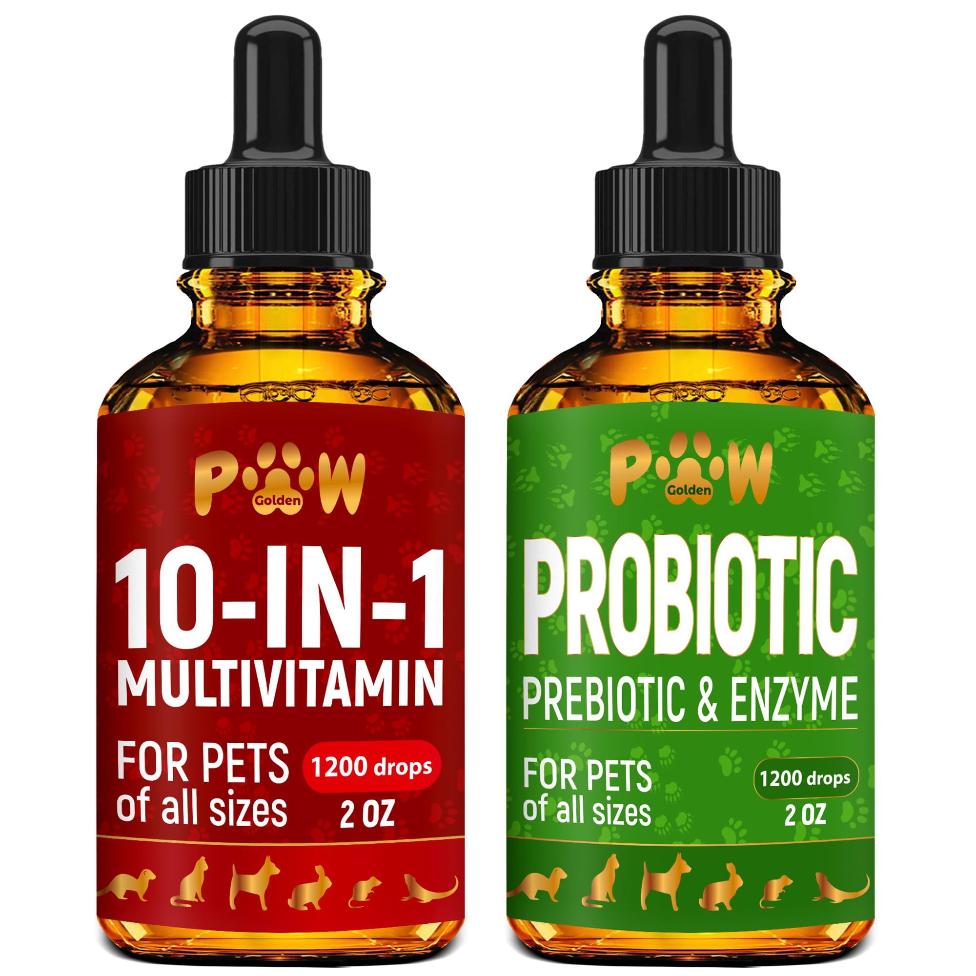 Cat & Dog Vitamins and Supplements | Probiotics for Cats | Multivitamin for Dogs | Dog Probiotic | Cat Vitamins for Indoor Cats | Cat Probiotic | Bundle