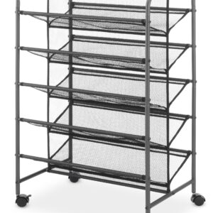 Whitmor 5-Tier Double Sided Shoe Cart, Gunmetal