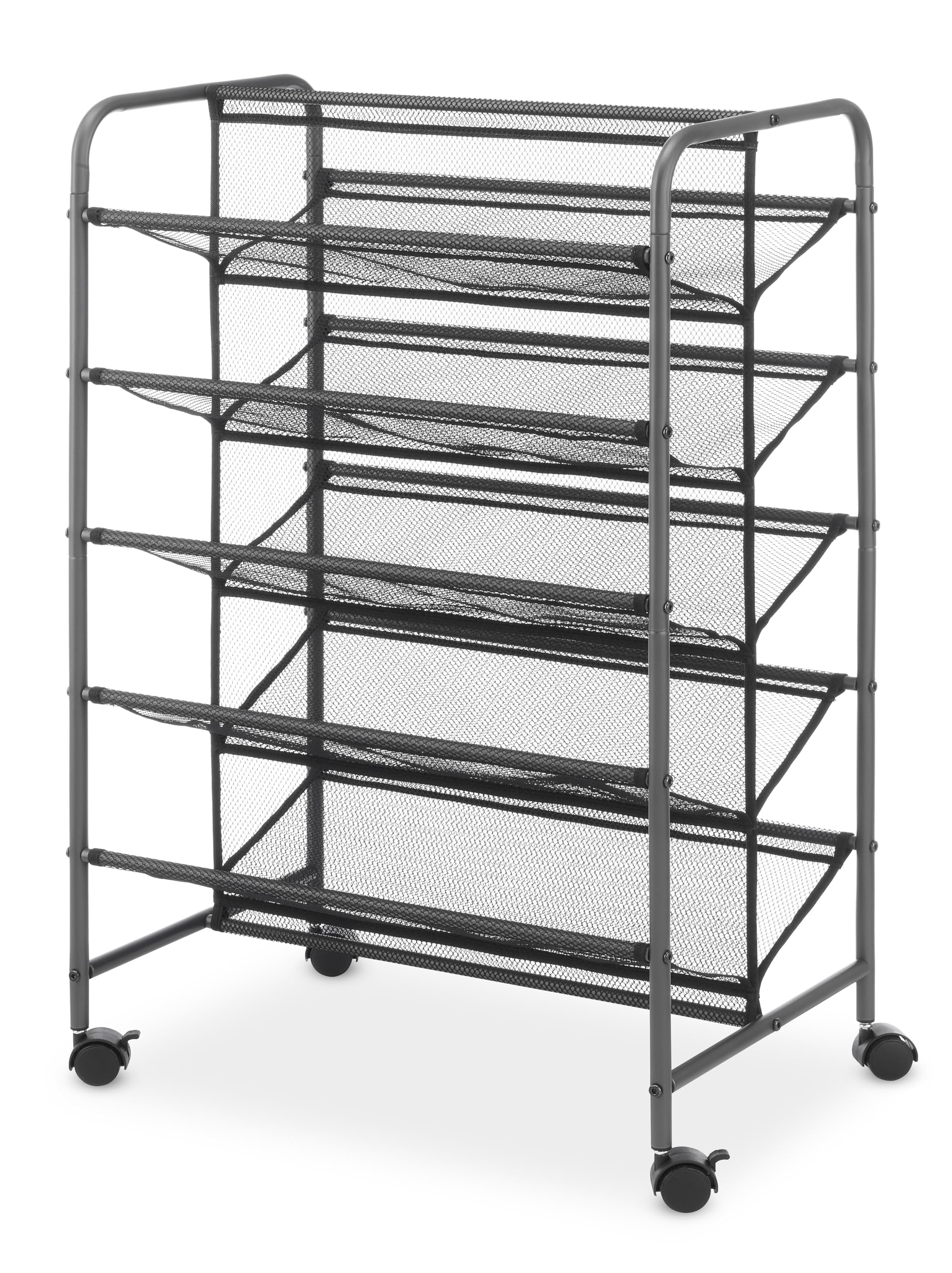 Whitmor 5-Tier Double Sided Shoe Cart, Gunmetal