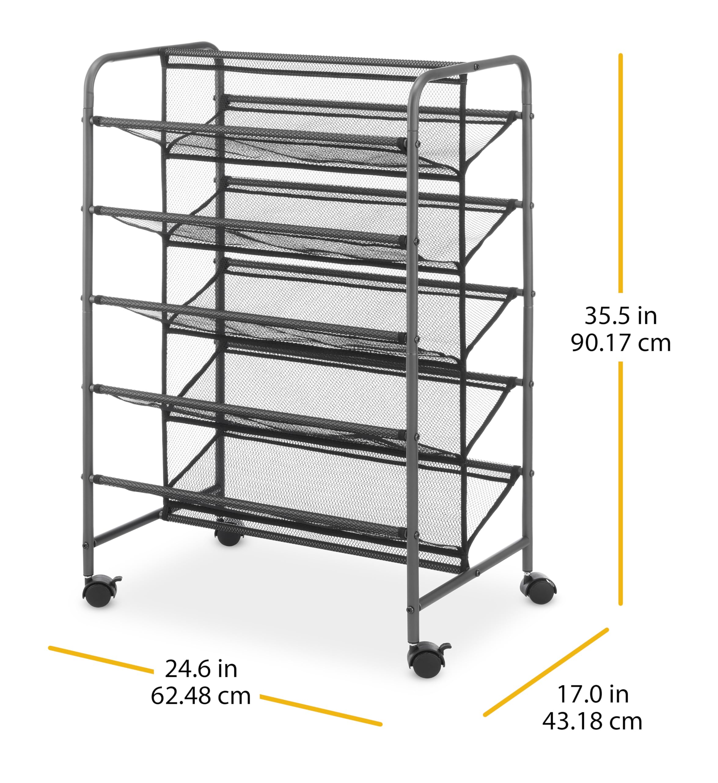 Whitmor 5-Tier Double Sided Shoe Cart, Gunmetal