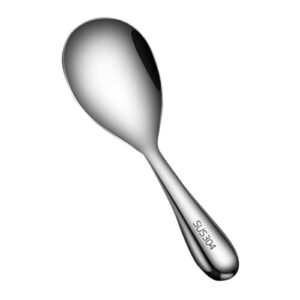 goohochy serving spoon japanese rice ice cream spoon stainless spatula spoon dish spoons mini scoop rice scooper food home large dessert spoon 304 stainless steel