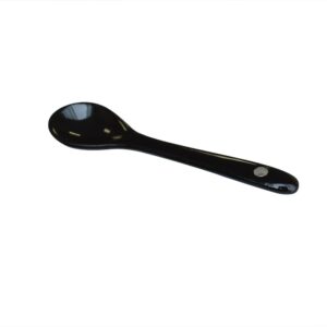 Pirhosigma 6 pcs Black Porcelain Egg Spoons Ceramic Spoons 4.7 inch Coffee Dessert Yogurt Tea Milky Tea