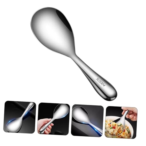 GOOHOCHY Serving Spoon Japanese Rice Ice Cream Spoon Stainless Spatula Spoon Dish Spoons Mini Scoop Rice Scooper Food Home Large Dessert Spoon 304 Stainless Steel