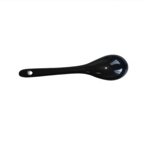 Pirhosigma 6 pcs Black Porcelain Egg Spoons Ceramic Spoons 4.7 inch Coffee Dessert Yogurt Tea Milky Tea