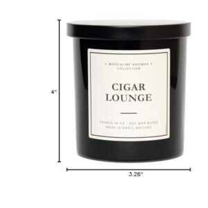 Leoben Company | Masculine Aromas 9oz | 50 Hours | Soy Wax | Scented Mens Candles with Natural Essential Oils | Vegan (Cigar Lounge)