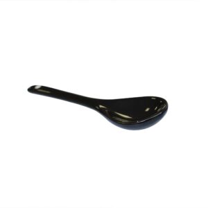 Pirhosigma 6 pcs Black Porcelain Egg Spoons Ceramic Spoons 4.7 inch Coffee Dessert Yogurt Tea Milky Tea