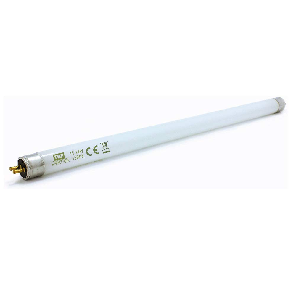 TBE LIGHTING 14w / 22 inch Soft White 3500K Tubes - F14T5/D Fluorescent Tube Lamps / 22''- CFL Bulbs - G5 2-Pin Base Fittings - T5 High Efficiency Lamps (4-Pack)