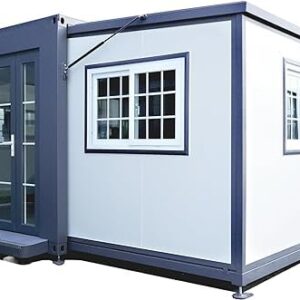 SalQam Container Homes 20ft and 40ft Portable Prefabricated Tiny Home, Mobile Expandable Prefab House for Garden,Warehouse,Storage,Vacation Houses,Office Spaces with Restroom Easy Assemble.