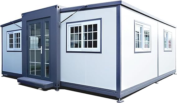 SalQam Container Homes 20ft and 40ft Portable Prefabricated Tiny Home, Mobile Expandable Prefab House for Garden,Warehouse,Storage,Vacation Houses,Office Spaces with Restroom Easy Assemble.