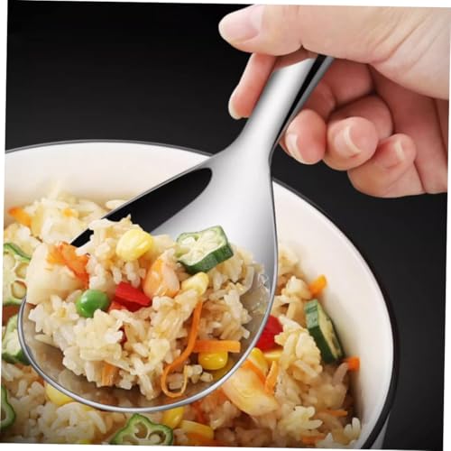 GOOHOCHY Serving Spoon Japanese Rice Ice Cream Spoon Stainless Spatula Spoon Dish Spoons Mini Scoop Rice Scooper Food Home Large Dessert Spoon 304 Stainless Steel