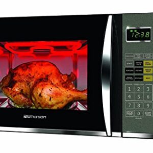 Emerson MWG9115SB-N Microwave Oven with Griller, Timer & LED Display 1100W, 11 Power Levels, 9 Pre-Programmed Settings, Removable Glass Turntable with Child Save Lock, 1.2 Cu. Ft, Stainless Steel