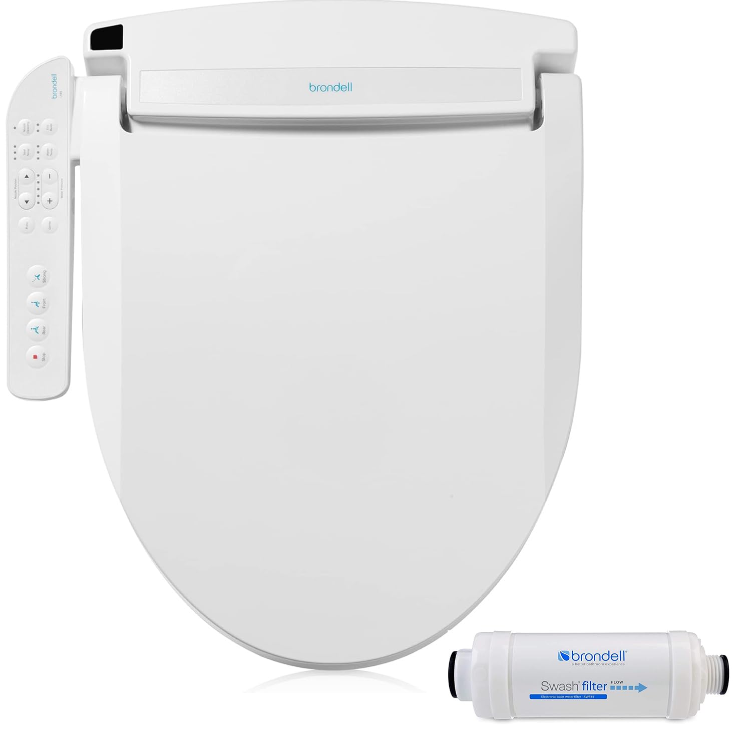 Brondell LT89 Swash Electronic Bidet Toilet Seat for Elongated Toilets & SWF44 Swash Bidet Filter Bundle