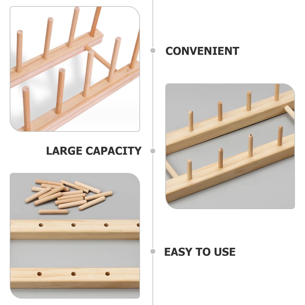 NUOBESTY Sewing Storage Rack Embroidery Thread Rack Thread Spool Rack Thread Storage Rack Thread Spinner Organizer Crochet Yarn Ball Holder Spool Holding Rack Horizontal Tool Wood