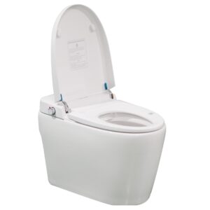 BN-6100S, 1-Piece 1.28 GPF Tankless Elongated Smart Bidet Toilet in White, Auto Flush, Heated Seat with Soft Close