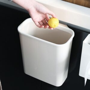 Amosfun Kitchen Compost Bin Hanging Trash Can for Cupboard Counter Top or Under Sink Small Kitchen Trash Bin 4 x 10 x 11 Inch