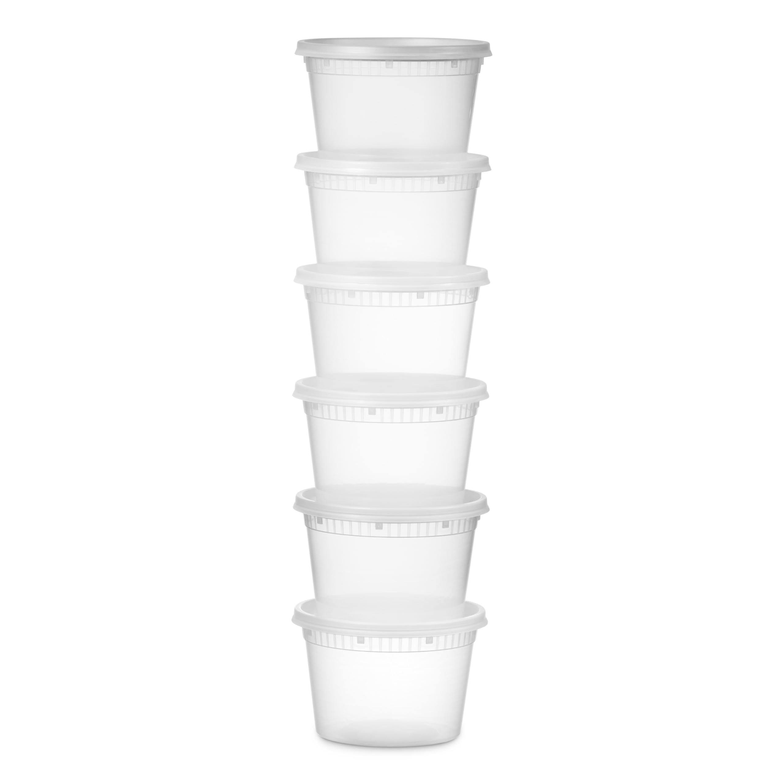 Munfix 48 Pack 16 Oz Plastic Deli Containers with Lids - Food Storage Containers with Lids - Clear Disposable Airtight Meal Prep Containers, BPA Free, Stackable, Leakproof, Microwave and Freezer Safe