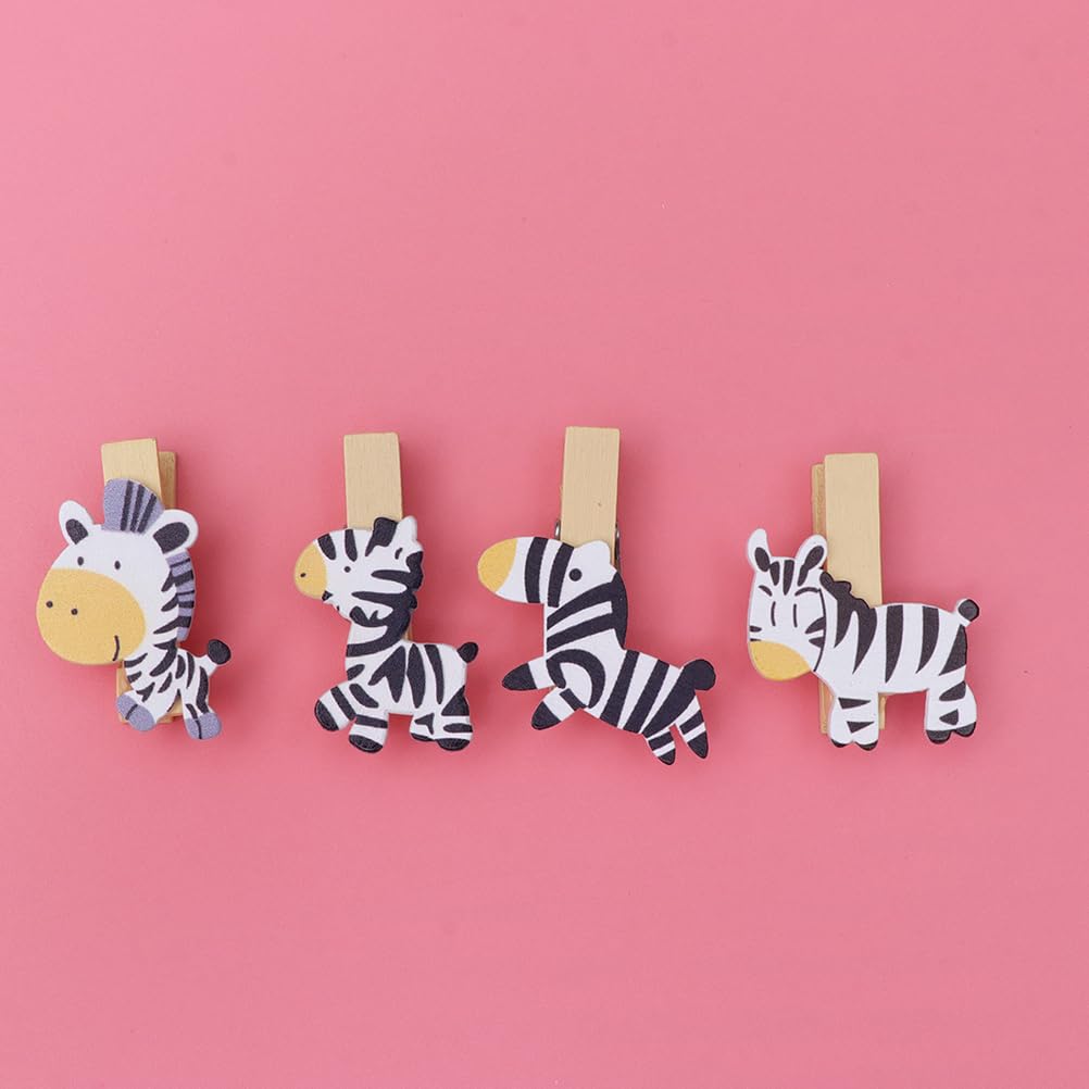 Amosfun 40 Pcs Animal Clothespins Wooden Craft Clips Scooter Accessories for Adults Wooden Clips Mini Wooden Clothespins Mini Clothespins Clothes Line Clips Photo Bamboo Cartoon