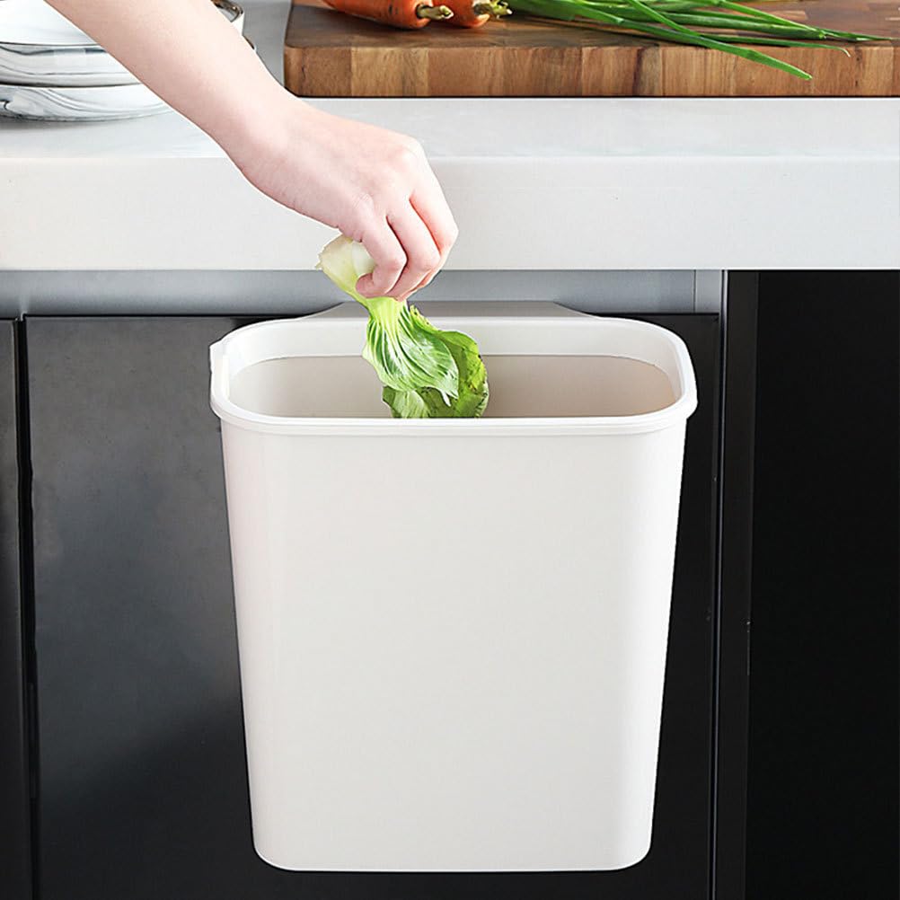 Amosfun Kitchen Compost Bin Hanging Trash Can for Cupboard Counter Top or Under Sink Small Kitchen Trash Bin 4 x 10 x 11 Inch