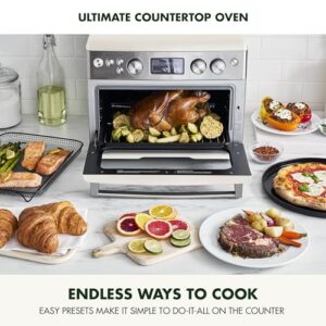 GreenPan 13-in-1 Elite Countertop Convection Oven & Air Fryer, PFAS-Free Ceramic Tray & Pizza Pan, Adjustable Racks, Multifunction Presets, Toaster, Bake, Broil, Roast, Proof, Dehydrate, Cloud Cream